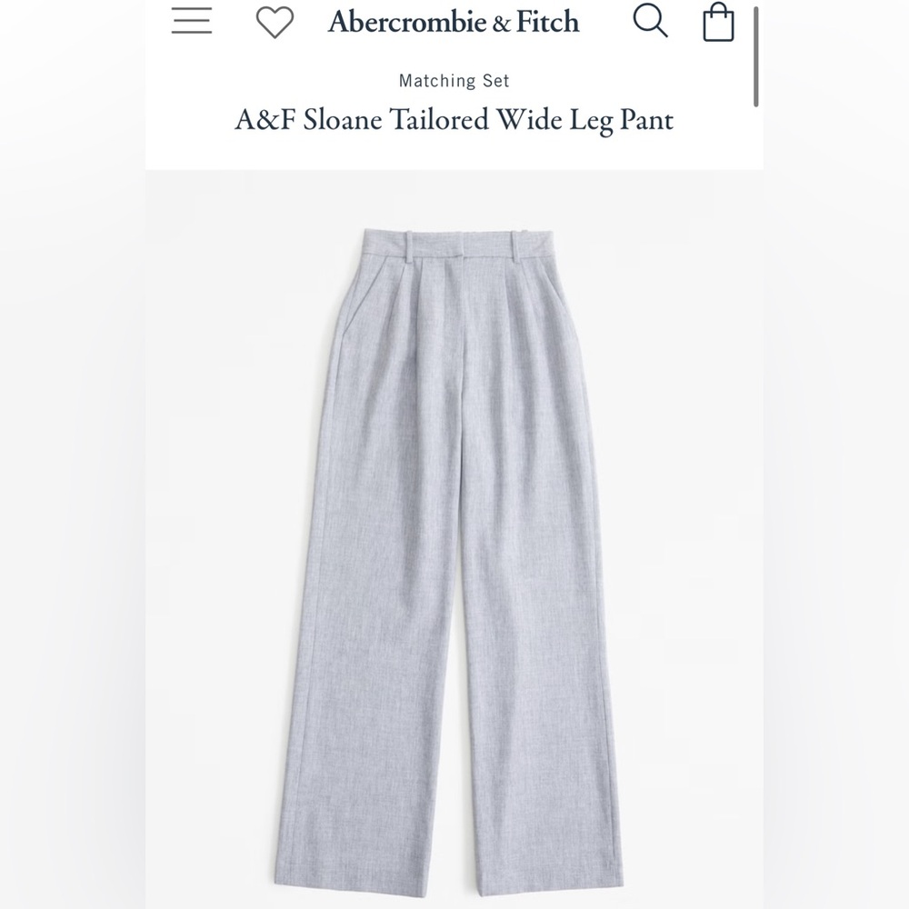 ABERCROMBIE & FITCH Ladies Sloan Tailored Wide Leg Pants size large short
